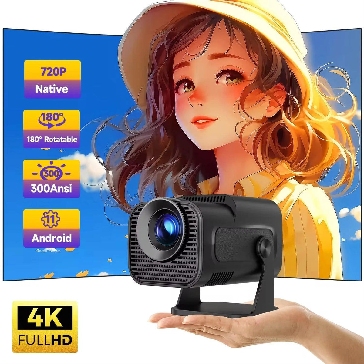 Projetor Portátil Fresh 4K